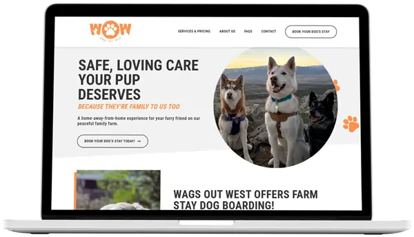 custom website laptop view